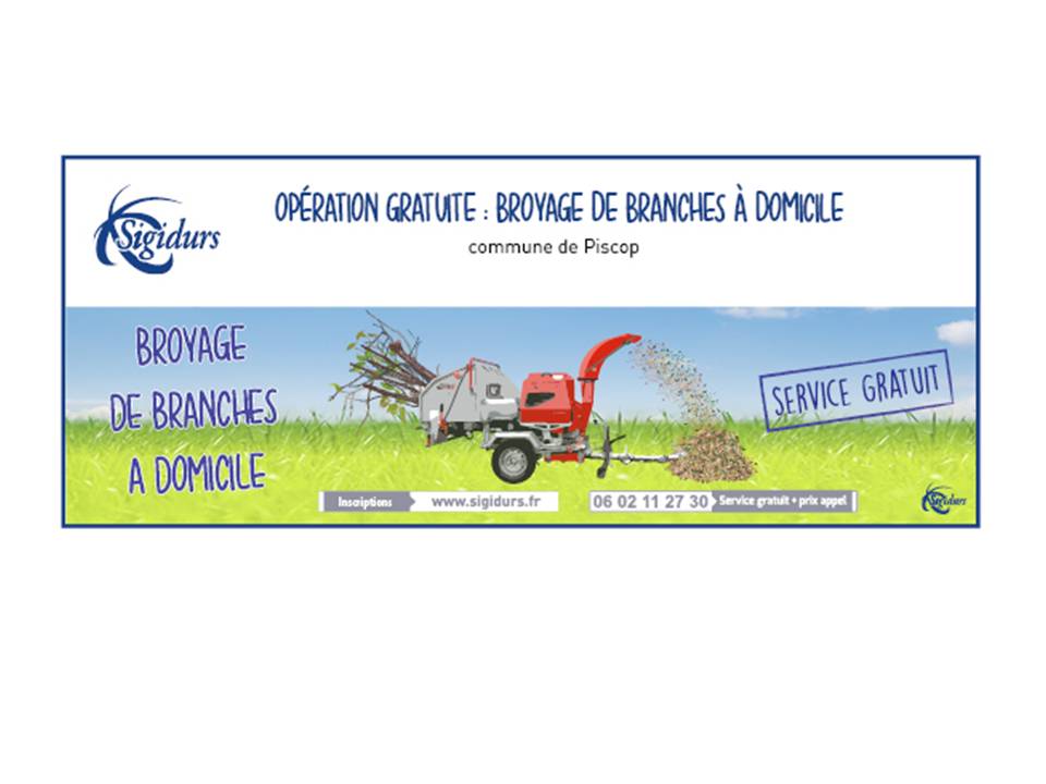 Broyage gratuit de branches à domicile